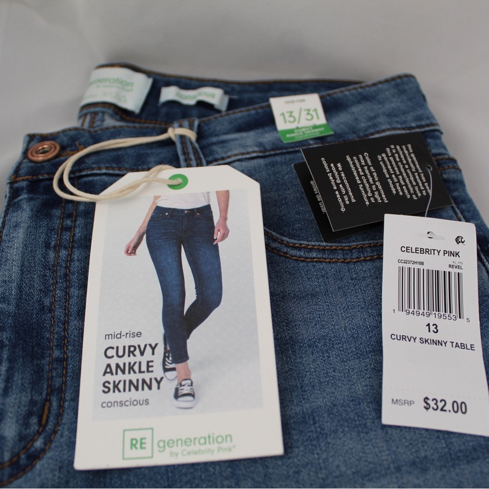 Celebrity Pink Mid-Rise Curvy Ankle Skinny Jeans - Blue